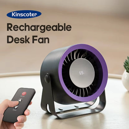 Newest 4000Mah Rechargeable Portable Desk Fan 100 Speed Angle Adjustable Wall Mount Air Cooling Fan W/ Remote Control